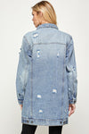 DENIM 3/4 QUARTER JACKETS DISTRESSED WASHED - KIOKO