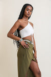 Lace - Up Halter Knit Bralette - KIOKO