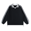 Dean's List Contrast Striped Lapel Collar Sweatshirt