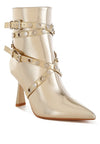 Celestique Metallic Ankle Boots