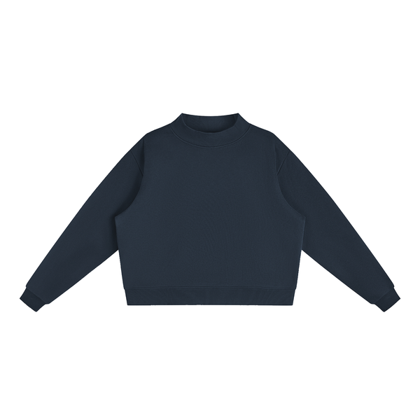 Essential Fleece Mock-Neck Crew Sweatshirt