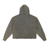Undone Vintage Washed Frayed-Hem Hoodie