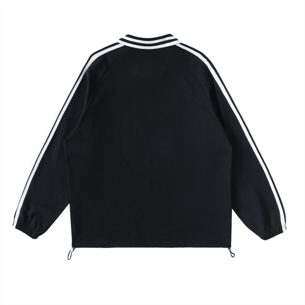 Dean's List Contrast Striped Lapel Collar Sweatshirt