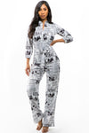 All The Tea Newspaper Jumpsuit KIOKO Clothing Company