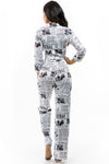 All The Tea Newspaper Jumpsuit KIOKO Clothing Company Back