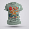 Black Mixed With Black Graphic Tee - KIOKO