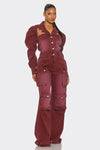 Bordeaux Edge Jumpsuit KIOKO Clothing Company Front2