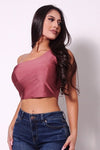 Cold Shoulder Bustier Crop Top