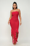 Carmen Slit Tube Maxi Dress