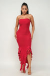 Carmen Slit Tube Maxi Dress