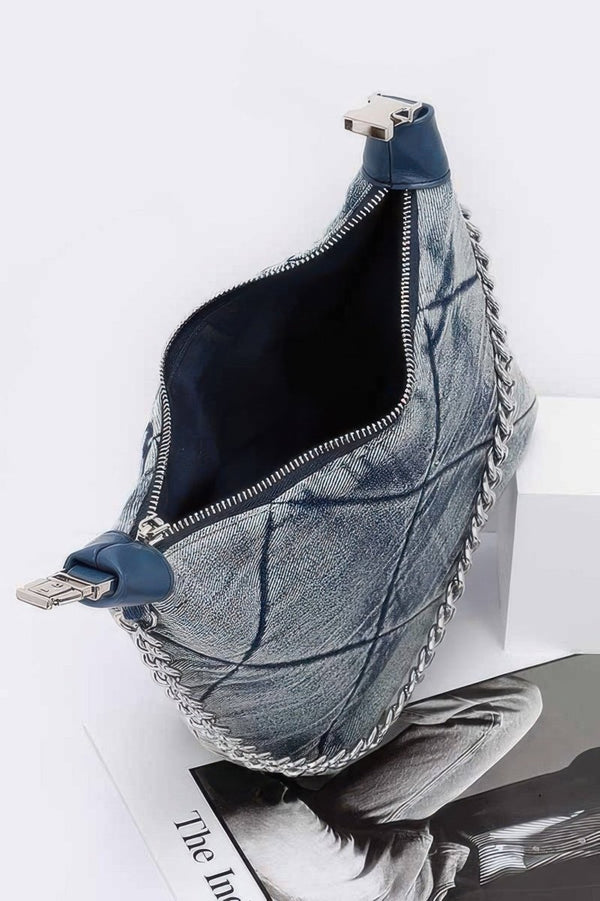 Cause A Scene 3-in-1 Washed Denim Crossbody Handbag - KIOKO