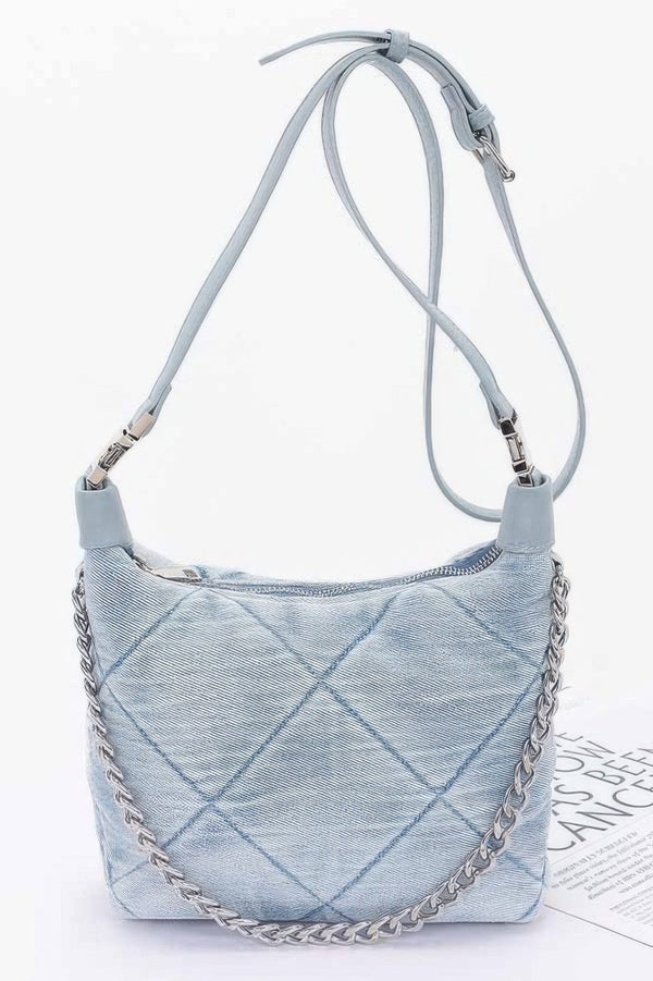 Cause A Scene 3-in-1 Washed Denim Crossbody Handbag - KIOKO