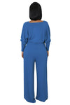 Confidence That Drips Jumpsuit Set KIOKO Clothing Company Blue Back