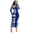 Crowned Afrique Maxi Dress Kioko Clothing Company BLUE