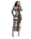 Crowned Afrique Maxi Dress Kioko Clothing Company BROWN