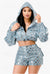 Denim Daze Sequin Hoodie Set - KIOKO