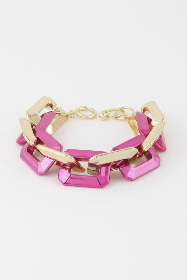 Don't Clock Me Two Toned Link Chain Bracelet - KIOKO