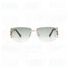 Emerald Luxe Rimless Temple Sunglasses