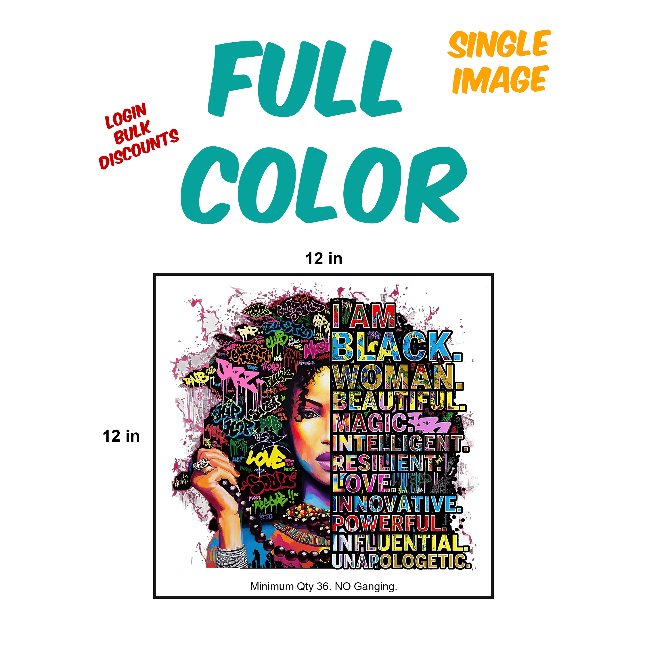 1.25 Full Color Screen Print Heat Transfers