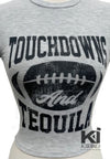 Touchdowns & Tequila Graphic Crop Tee - KIOKO