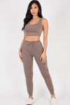 Goal Getter French Terry Jogger Set Kioko Clothing Company TAUPE