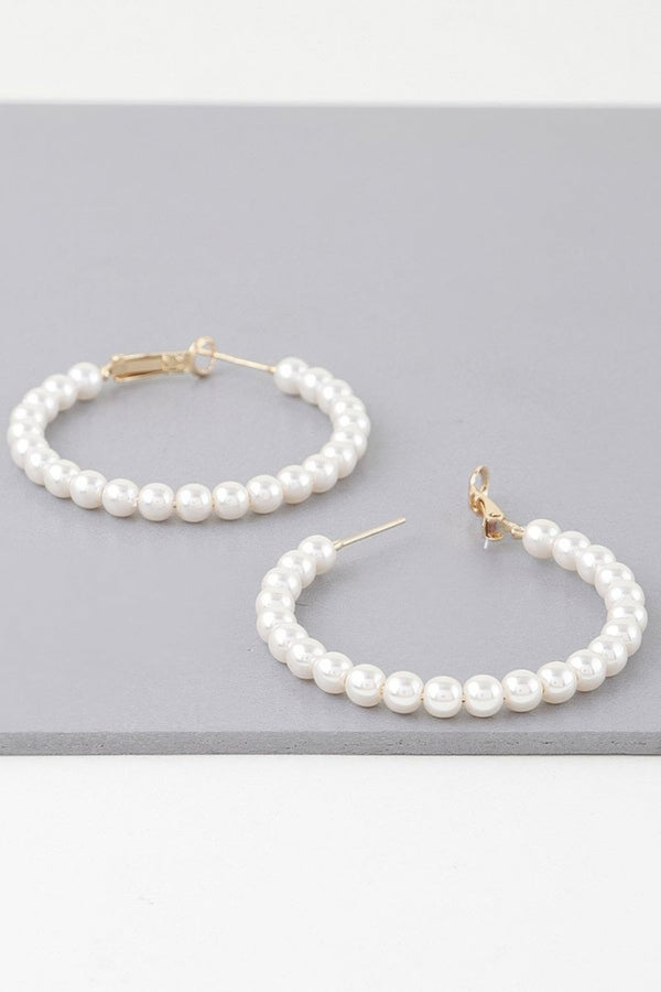 Goddess Frequency Pearl Hoop Earrings - KIOKO