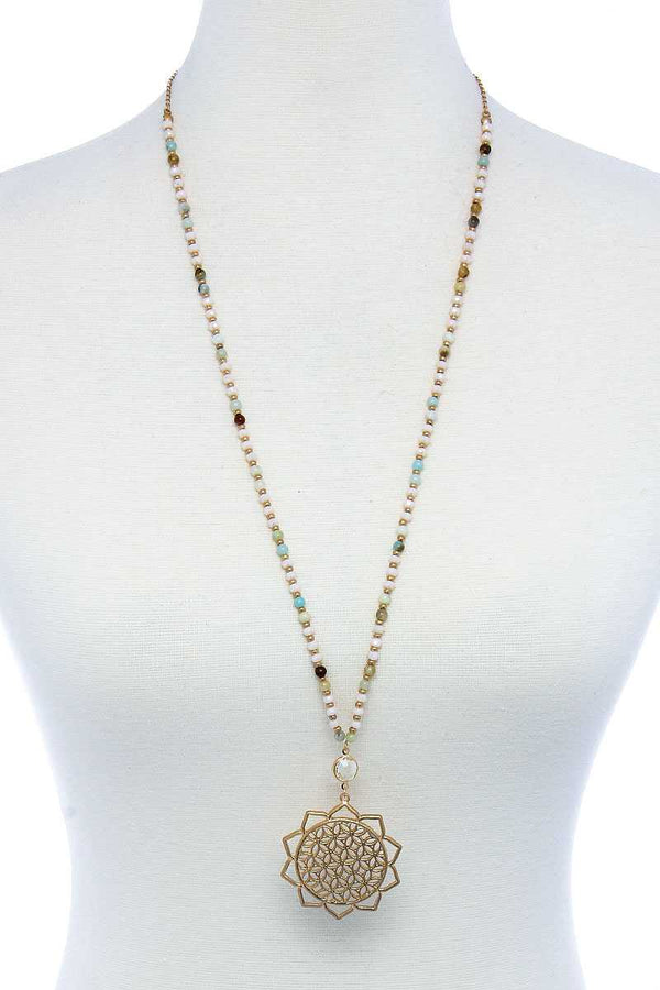 High Frequency Sun Flower Beaded Necklace - KIOKO