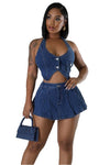 KIOKO Illusions Denim Shorts Set