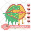 Juneteenth Dripping Lips Embroidery File - KIOKO