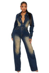 KIOKO Teddy Denim Jumpsuit