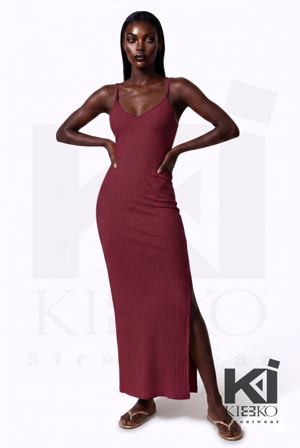 Look But Don't Side Slit Maxi Dress - KIOKO