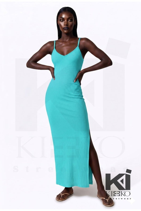Look But Don't Side Slit Maxi Dress - KIOKO