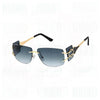 Midnight Luxe Rimless Temple Sunglasses