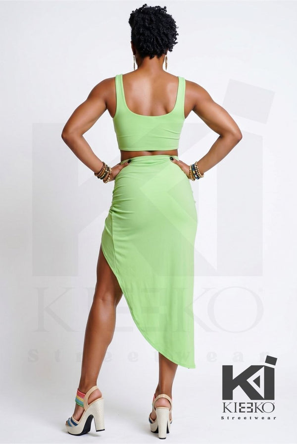 Mint It Loud Crop Top & Maxi Skirt Set - KIOKO