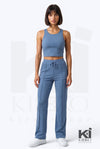 Miss Understood Ribbed Tank Top And Pant Set Blue - KIOKO