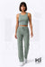 Miss Understood Ribbed Tank Top And Pant Set Sage - KIOKO