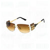 Mocha Luxe Rimless Temple Sunglasses