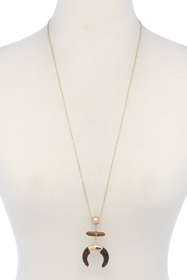Peace Made Pretty Natural Stone Pendant Necklace - KIOKO