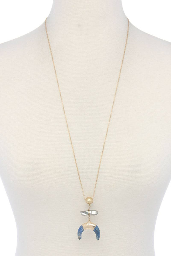 Peace Made Pretty Natural Stone Pendant Necklace - KIOKO