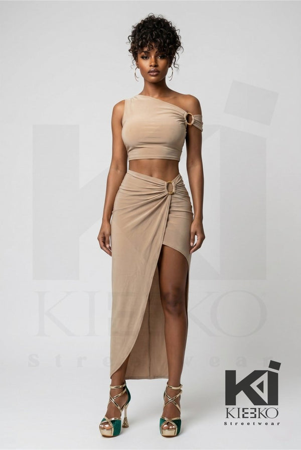 Poppin In Prague Crop Top & Maxi Skirt Set - KIOKO