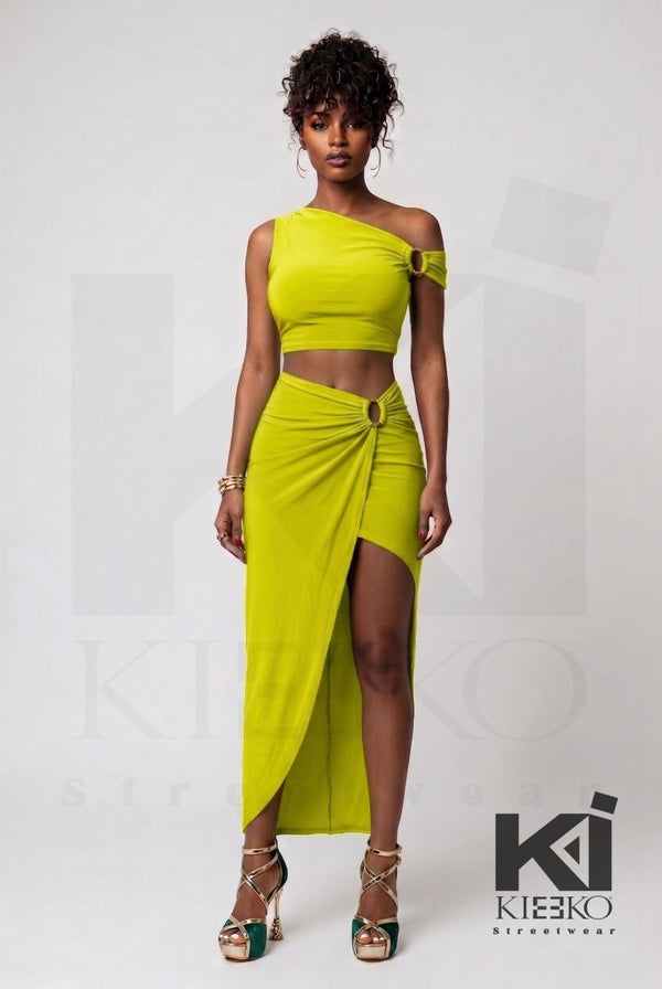 Poppin In Prague Crop Top & Maxi Skirt Set - KIOKO