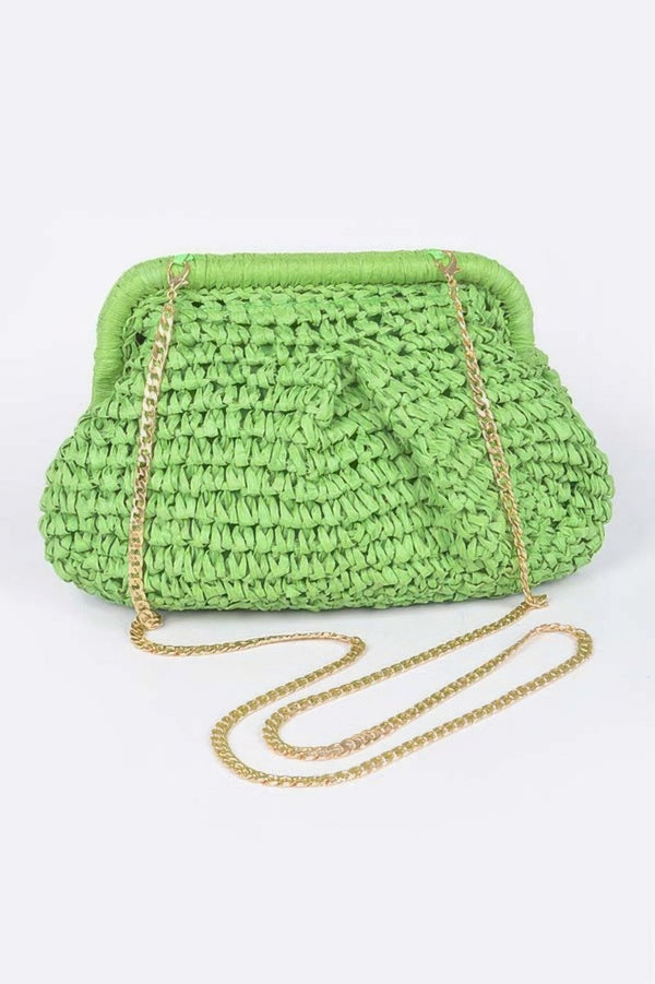 Seen In St Tropez Straw Clutch - KIOKO