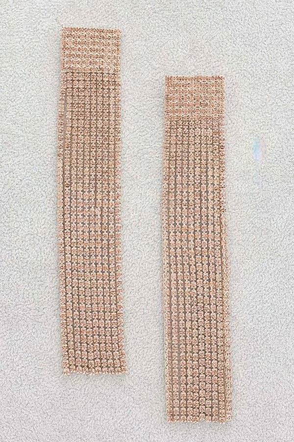 She Got Motion Rhinestone Curtain Drop Earrings - KIOKO