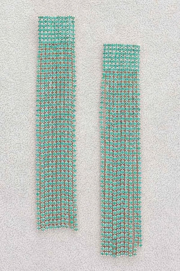 She Got Motion Rhinestone Curtain Drop Earrings - KIOKO