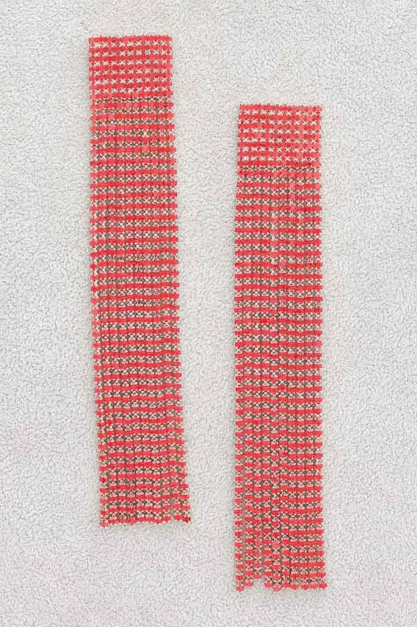 She Got Motion Rhinestone Curtain Drop Earrings - KIOKO