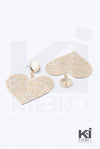 Stay Golden Flower Lace Heart Earrings - KIOKO