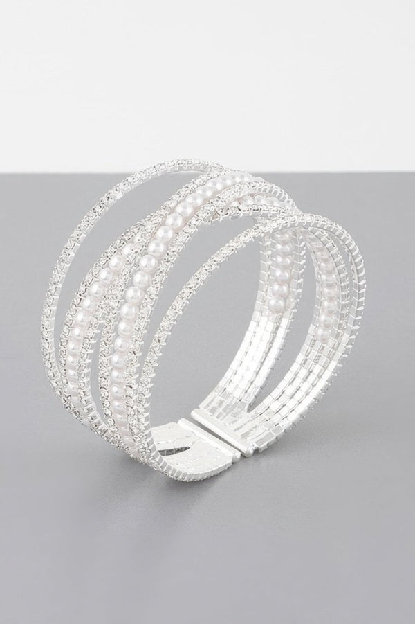 Talk Heavy Cross Jewel Cuff Bracelet - KIOKO