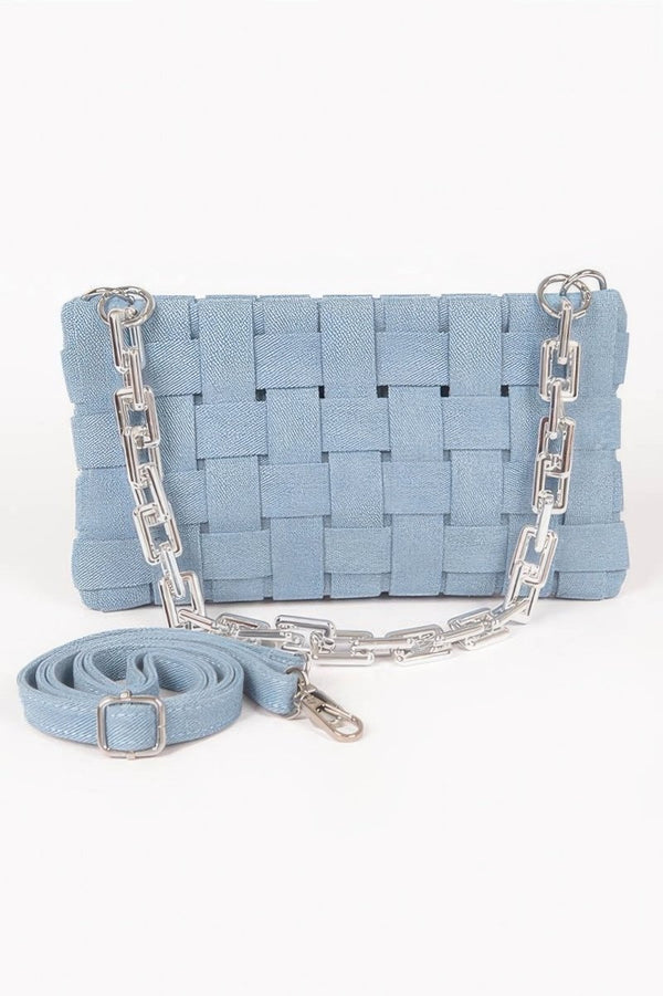 Uptown Outlaw Denim Braided Shoulder Bag - KIOKO