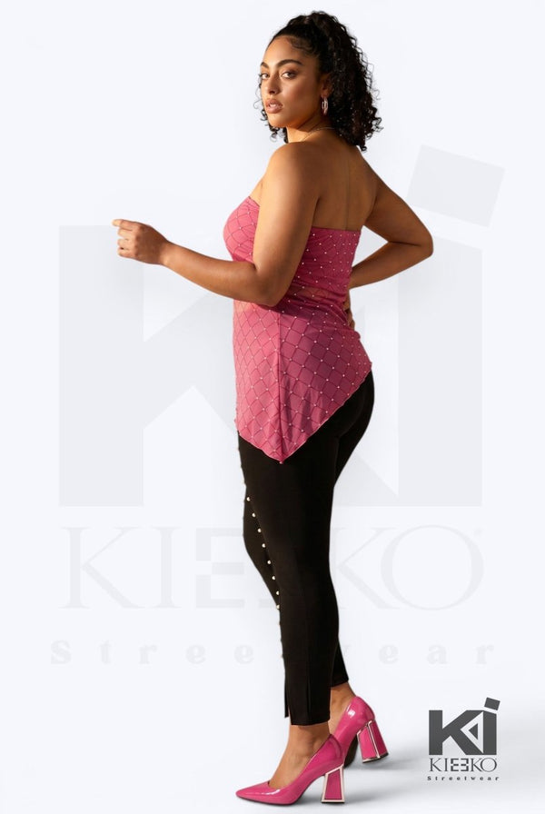 Walk It Out Strapless Symmetric Hem Tube Top - KIOKO