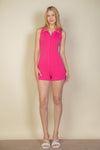 Werk It Babe Button Romper KIOKO Clothing Company Pink1